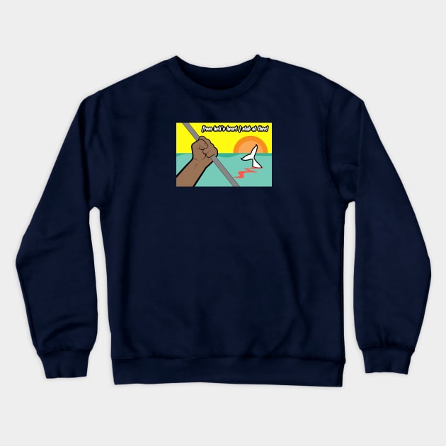 Moby Dick - Ahab's Fury Crewneck Sweatshirt by BalancedFlame